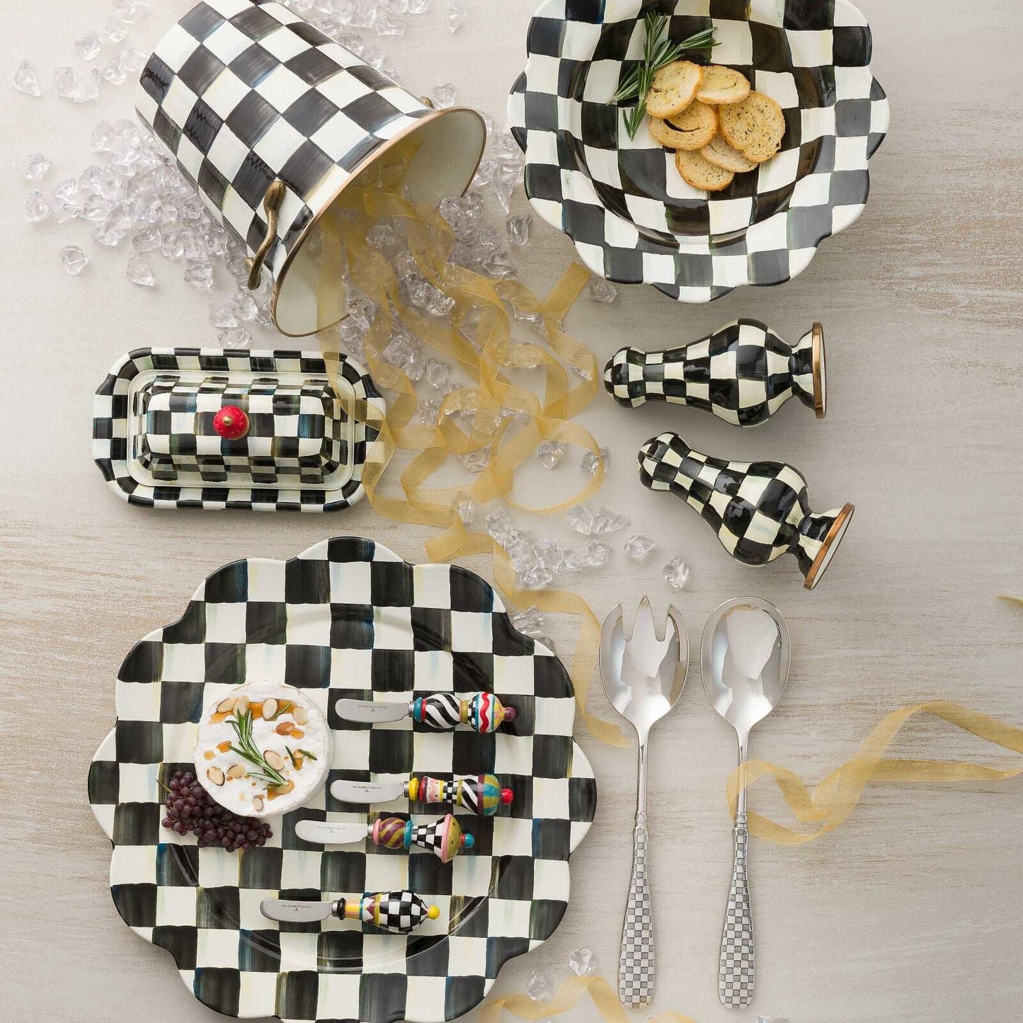 Courtly Check Enamel Butter Box