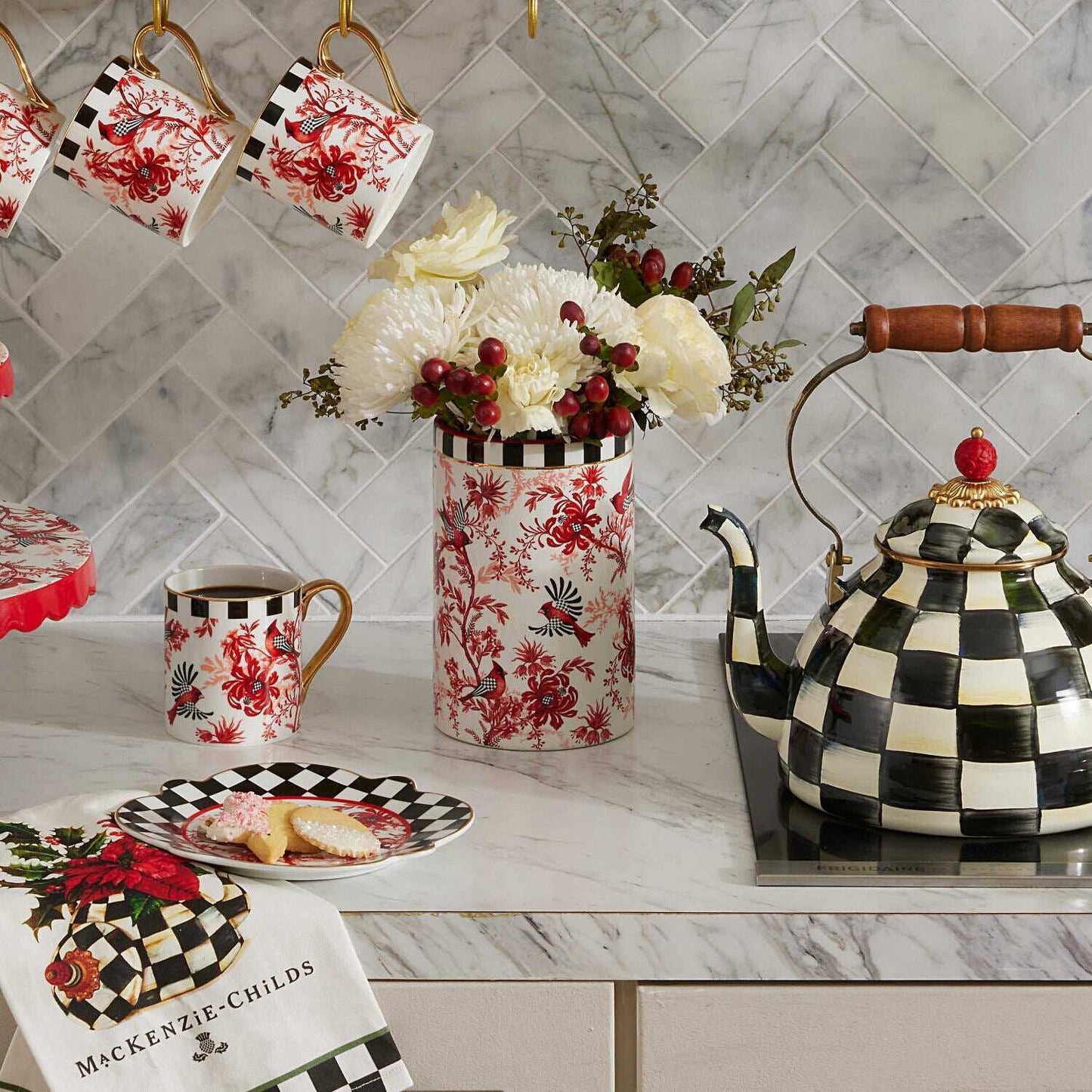 Cardinal Toile Teapot