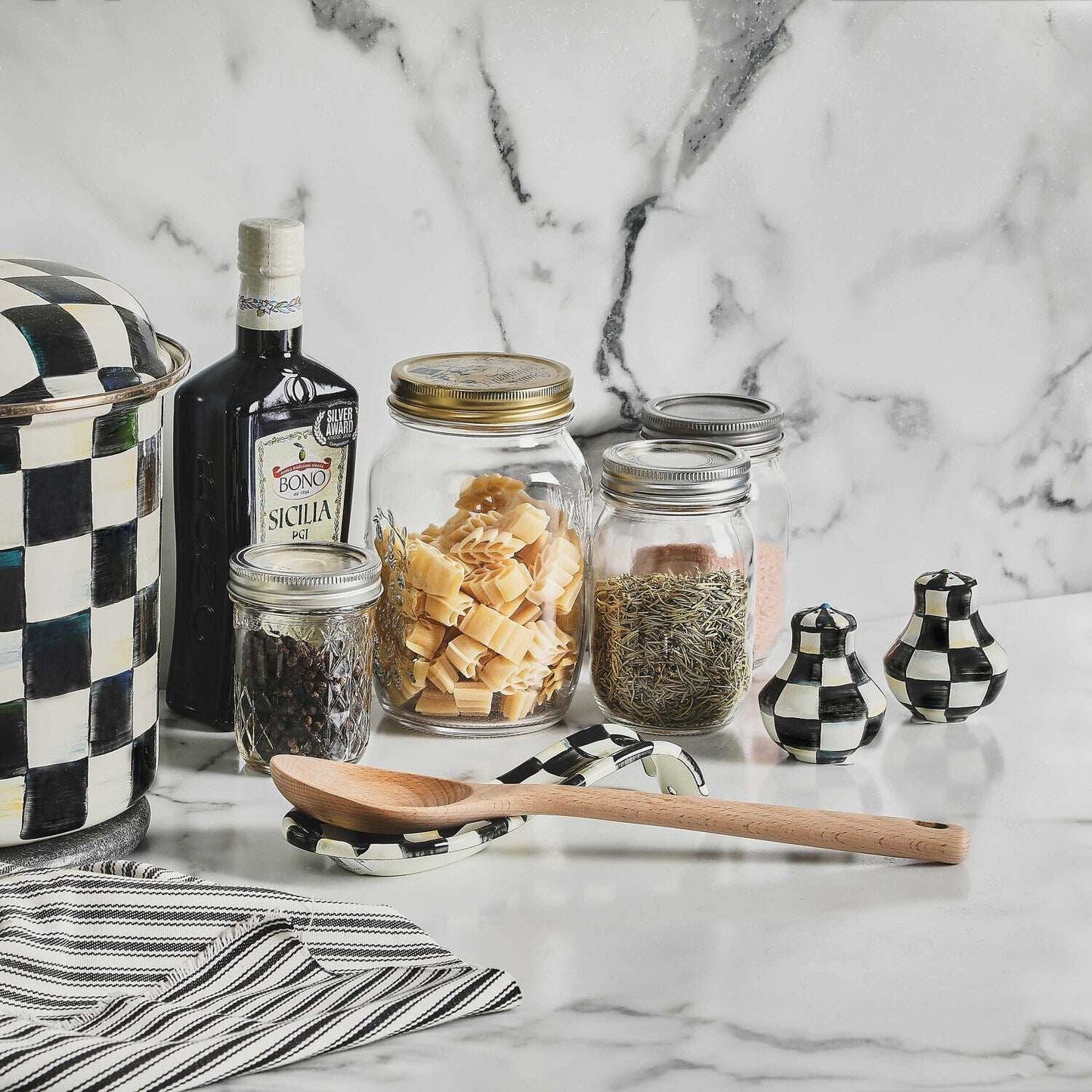 Courtly Check Enamel Salt & Pepper Shakers