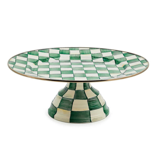 Emerald Check Large Pedestal Platter