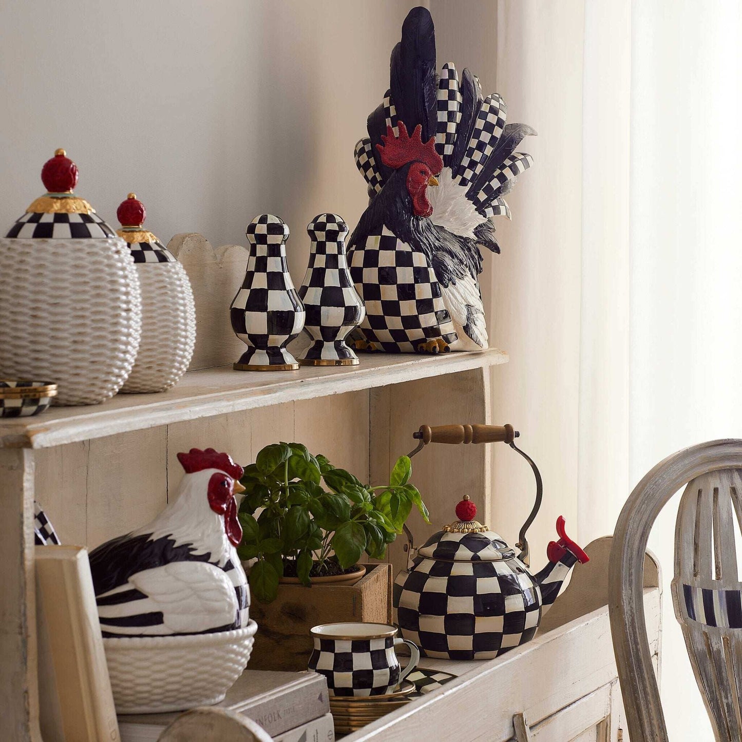 Courtly Check Enamel Salt & Pepper Shakers