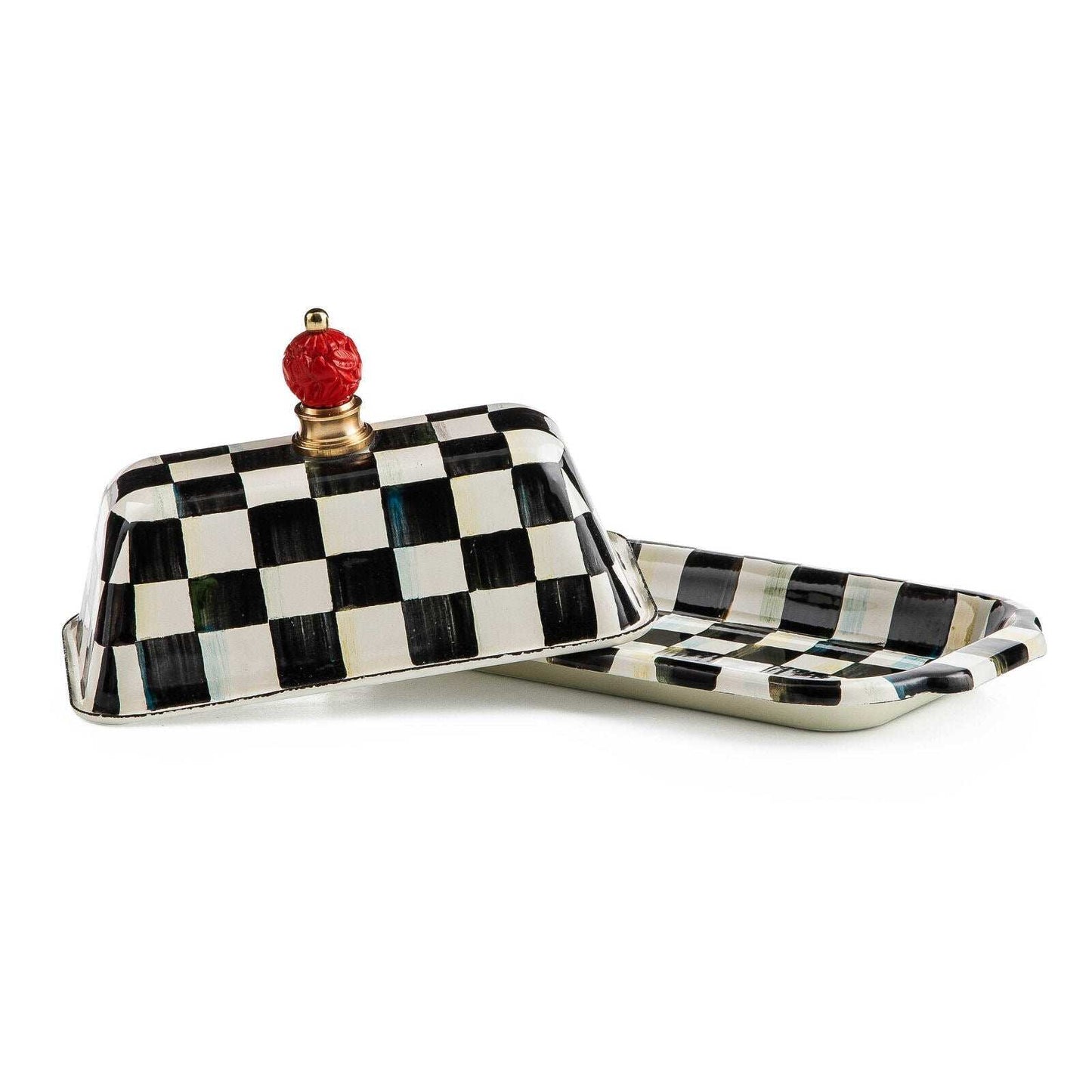 Courtly Check Enamel Butter Box