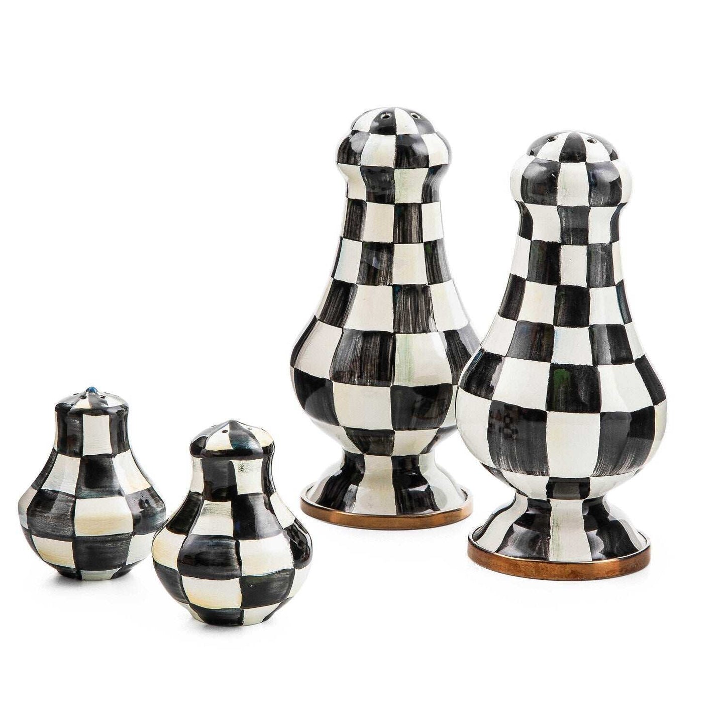 Courtly Check Enamel Salt & Pepper Shakers