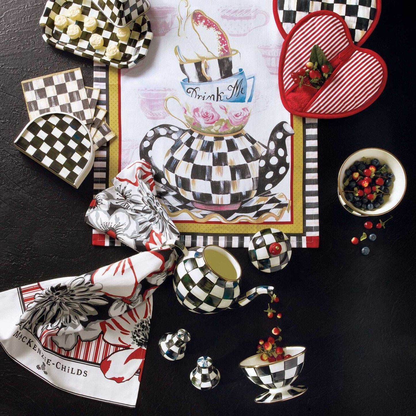 Courtly Check Enamel Salt & Pepper Shakers